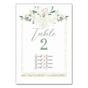 Elegante Charm Green Wildblume Wedding Tischnummer
