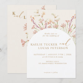 Elegante Charm Wild Blume Arch Wedding Einladung