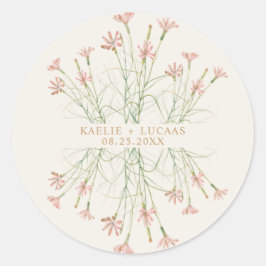 Elegante Charm Wild Blume Wedding Runder Aufkleber