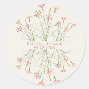 Elegante Charm Wild Blume Wedding Runder Aufkleber