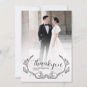 Elegante charmante einfache Foto-Dankeskarten Save The Date