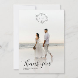 Elegante charmante einfache Foto-Dankeskarten Save The Date