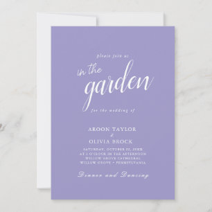 Elegante Charme Lila Garten Hochzeitseinladungen Einladung
