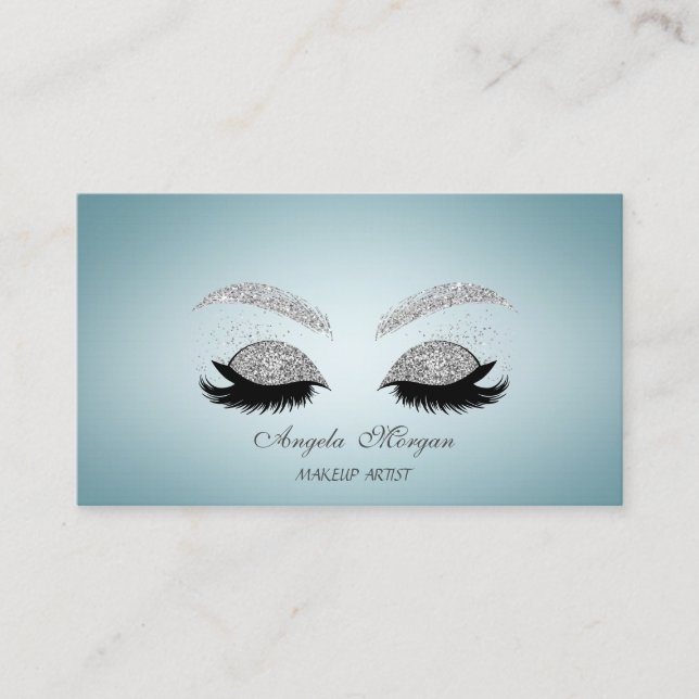 Elegante Charming Beruflich Glitzer Imitate Lashes Visitenkarte (Vorderseite)