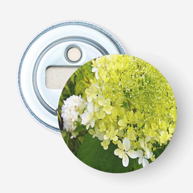 Elegante Chartreuse Green Limelight Hydrangea Flaschenöffner (Vorderseite)