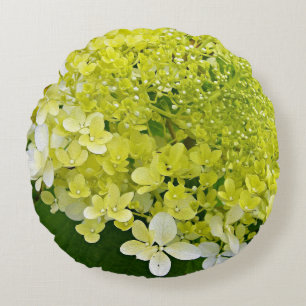 Elegante Chartreuse Green Limelight Hydrangea Rundes Kissen