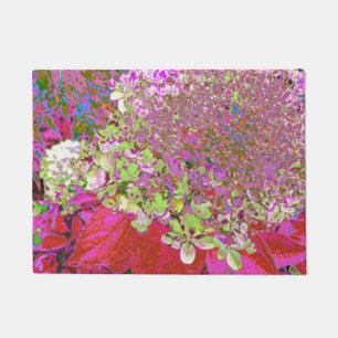 Elegante Chartreuse Green, Pink und Blue Hydrangea Fußmatte