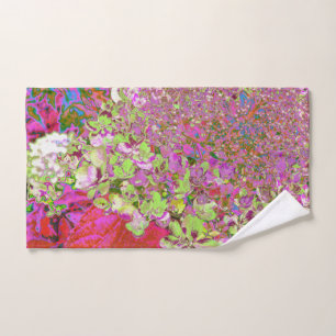 Elegante Chartreuse Green, Pink und Blue Hydrangea Handtuch