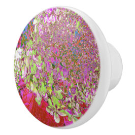 Elegante Chartreuse Green, Pink und Blue Hydrangea Keramikknauf