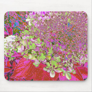 Elegante Chartreuse Green, Pink und Blue Hydrangea Mousepad