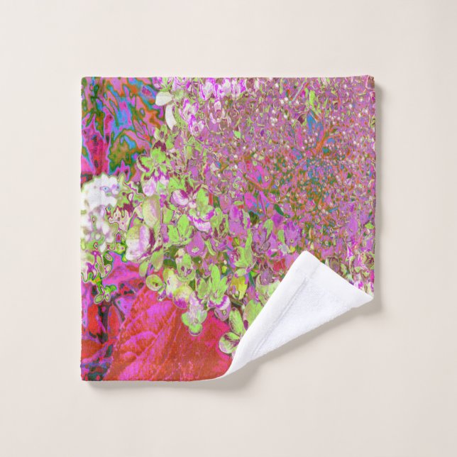 Elegante Chartreuse Green, Pink und Blue Hydrangea Waschlappen (Waschlappen)