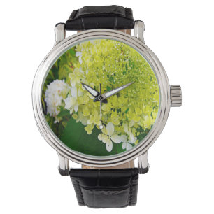 Elegante Chartreuse-Grüne Limelight-Hortensie Armbanduhr