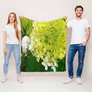 Elegante Chartreuse-Grüne Limelight-Hortensie Fleecedecke