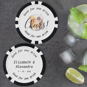 Elegante Cheers Cocktail Drink Hochzeit Pokerchips