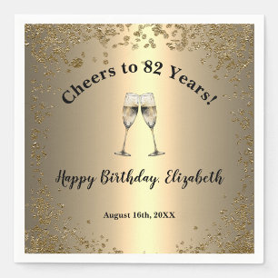Elegante Cheers Gold 82. Geburtstag Servietten