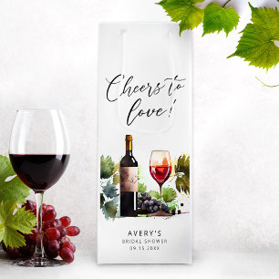 Elegante Cheers To Love Weinberg Brautparty Geschenktüte Für Weinflaschen