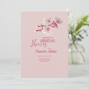Elegante Cherry Blossom Bridal Dusche Einladung