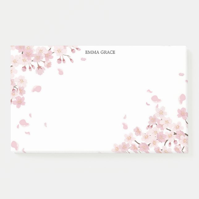 Elegante Cherry Blossom Personalisierte Post-It®-N Post-it Klebezettel (Vorderseite)