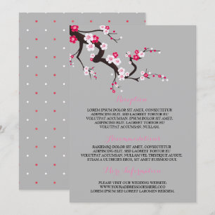 Elegante Cherry Blossom Rosa Blumeninformationen Einladung