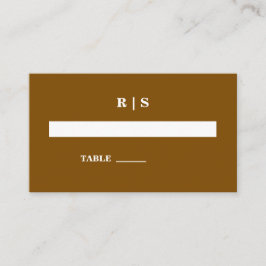 Elégante Chestnut Brown Monogramme Mariage Carte P