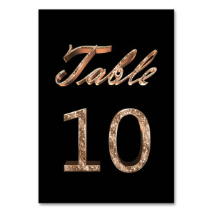 Elegante Chic Black Gold Party Tischnummer 10