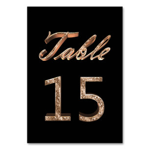Elegante Chic Black Gold Party Tischnummer 15