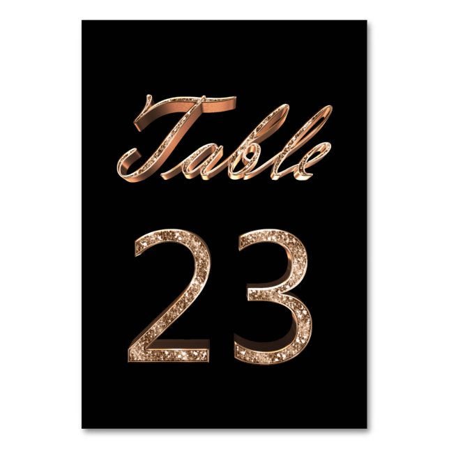Elegante Chic Black Gold Party Tischnummer 23 (Vorderseite)