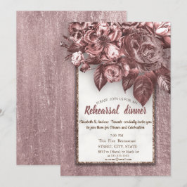 Elegante Chic Blume Burgund Probe Abendessen Einladung
