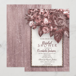 Elegante Chic Blume Burgundy Brautparty Einladung