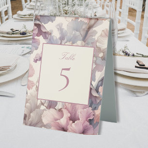 Elegante Chic Blush Pink Tischnummer Signature Tischaufsteller