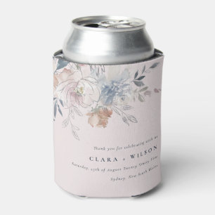 Elegante Chic Blush Wasserfarben Blumenzehen Dosenkühler