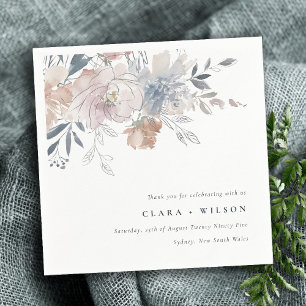 Elegante Chic Blush Wasserfarben Blumenzehen Serviette