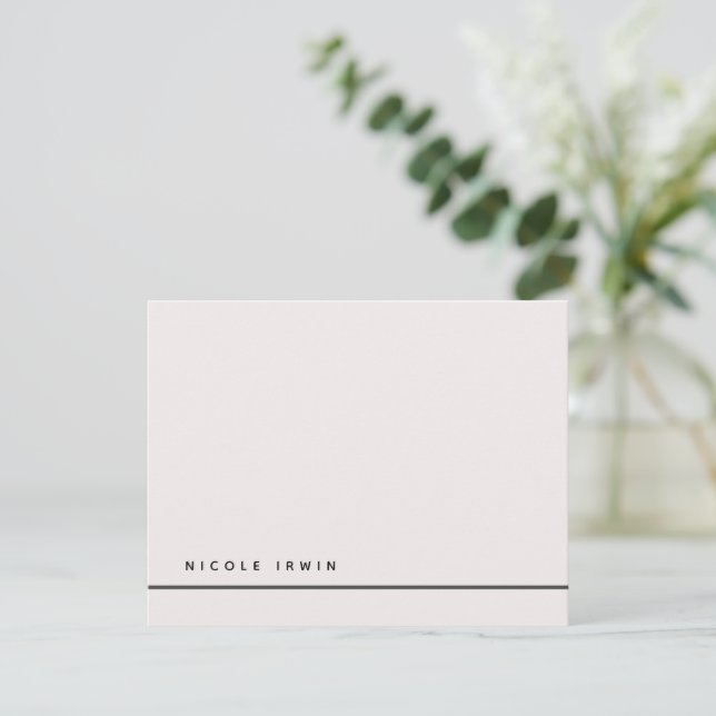Elegante Chic Border Ecru Moderne Geschichten Mitteilungskarte (Stehend Vorderseite)