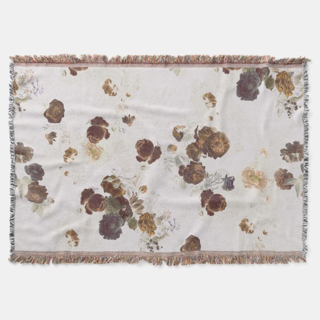 Elegante Chic Brown Beige Rose Blumenmuseum Decke (Vorderseite)
