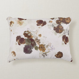Elegante Chic Brown Beige Rose Blumenmuseum Dekokissen