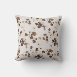 Elegante Chic Brown Beige Rose Blumenmuseum Kissen
