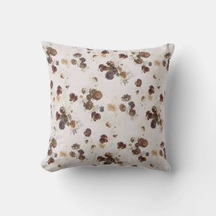 Elegante Chic Brown Beige Rose Blumenmuseum Kissen