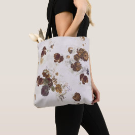 Elegante Chic Brown Beige Rose Blumenmuseum Tasche