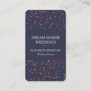 Elegante Chic Colorful Confetti Visitenkarte