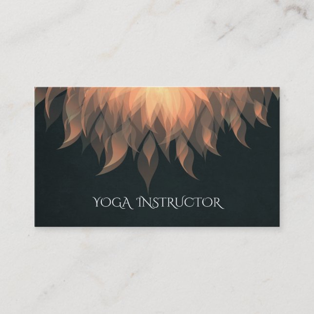 Elegante Chic Copper Gold Yoga Mandala Lotus Flora Visitenkarte (Vorderseite)