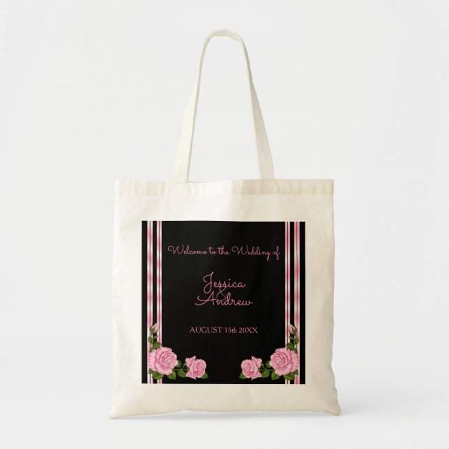Elegante Chic Corner-Rosenstrauß-Hochzeit Tragetasche (Vorne)