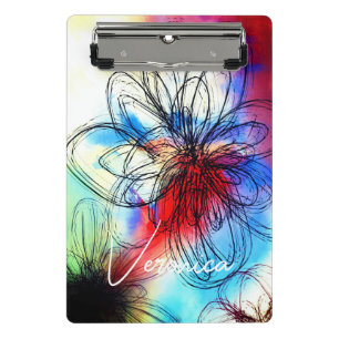 Elegante Chic Dahlia Abstrakte Signatur Mini Klemmbrett