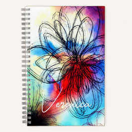Elegante Chic Dahlia Abstrakte Signatur Notizbuch