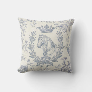 Elegante Chic Dusty Blue Reittier Florenz Kissen