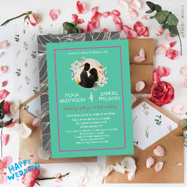 Elegante Chic Emerald Green Gold Custom Wedding Einladung