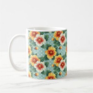 Elegante Chic Farbige Moderne Blumen Kaffeetasse