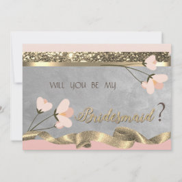 Elegante Chic Floral Bridesmaid Card Einladung
