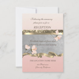 Elegante Chic Floral Hochzeitsempfang Einladung
