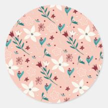 Elegante Chic Floral Pink Aufkleber