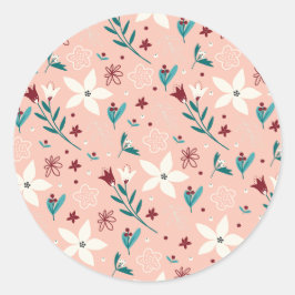 Elegante Chic Floral Pink Aufkleber